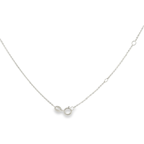 14K White Gold .22ct Diamond Pave Flower Split Chain Necklace 16"-17"-18"