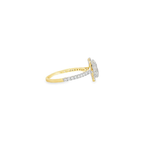 14K Yellow 2ct Oval Lab Diamond Halo Ring Size 7