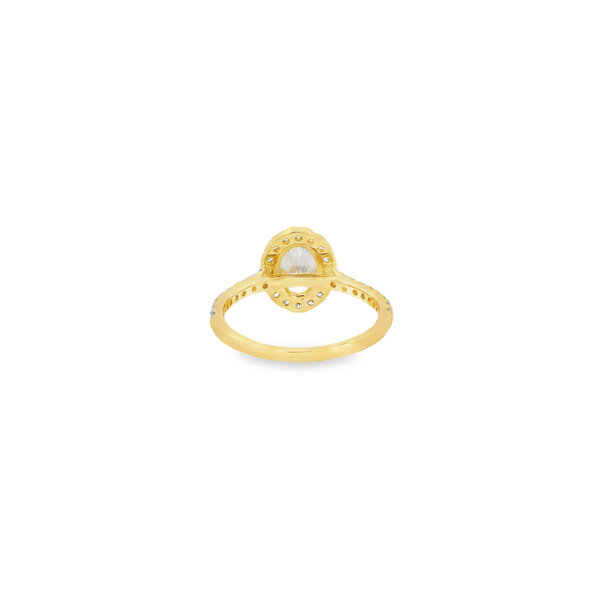 14K Yellow 2ct Oval Lab Diamond Halo Ring Size 7