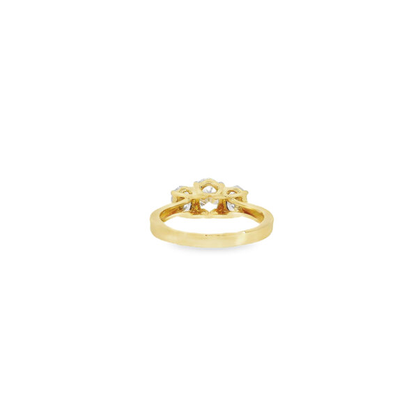14K Yellow & White Gold 2ct Lab Grown Oval Three Stone Ring Size 7