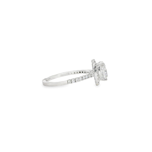 14K White Gold 2.40ct Cushion Cut Lab Diamond Halo Ring Size 7