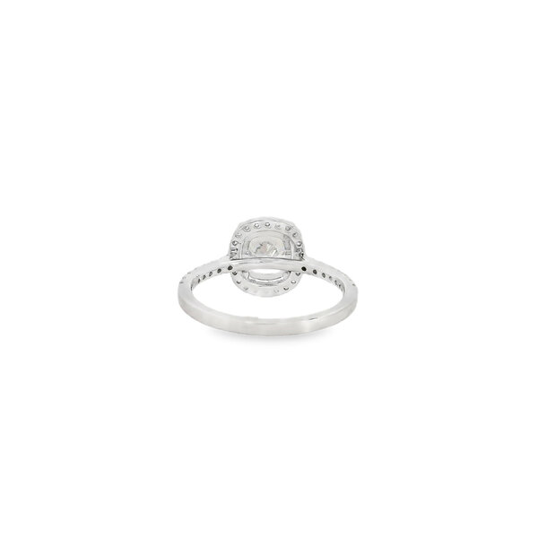 14K White Gold 2.40ct Cushion Cut Lab Diamond Halo Ring Size 7