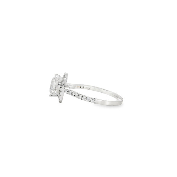 14K White Gold 2.40ct Cushion Cut Lab Diamond Halo Ring Size 7