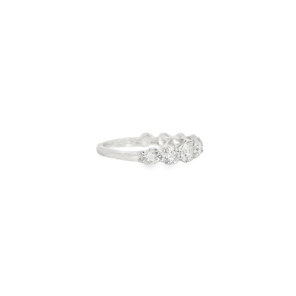 14K White 2ct Round Lab Grown Diamond Double Prong Band Size 7