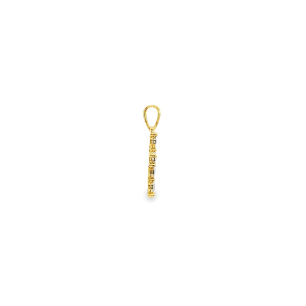 14K Yellow & White Gold .20ct Diamond 18x10mm Cross Pendant