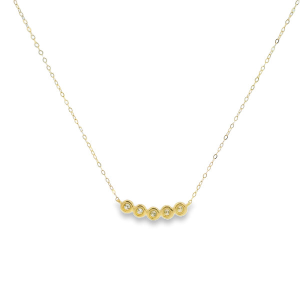 14K Yellow Gold .25ct Diamond Bezel Split Chain Necklace 19"