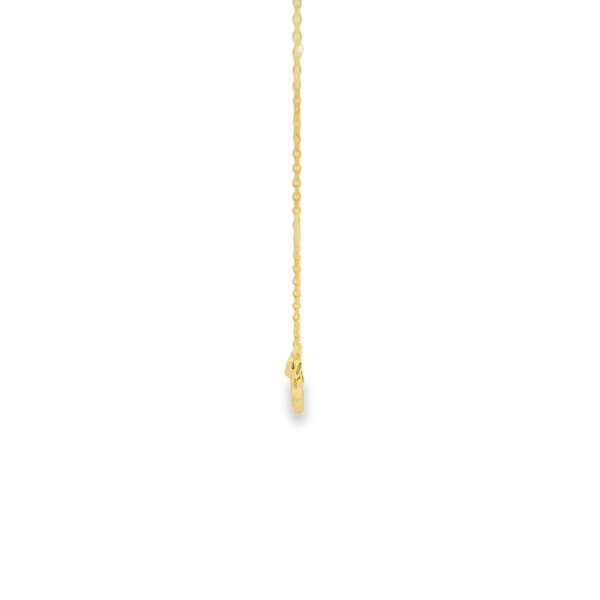 14K Yellow Gold .21ct Diamond 7 Stone Bezel Cable Chain 16"-17"-18"
