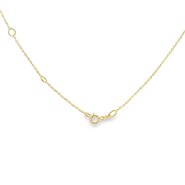 14K Yellow Gold .21ct Diamond 7 Stone Bezel Cable Chain 16"-17"-18"