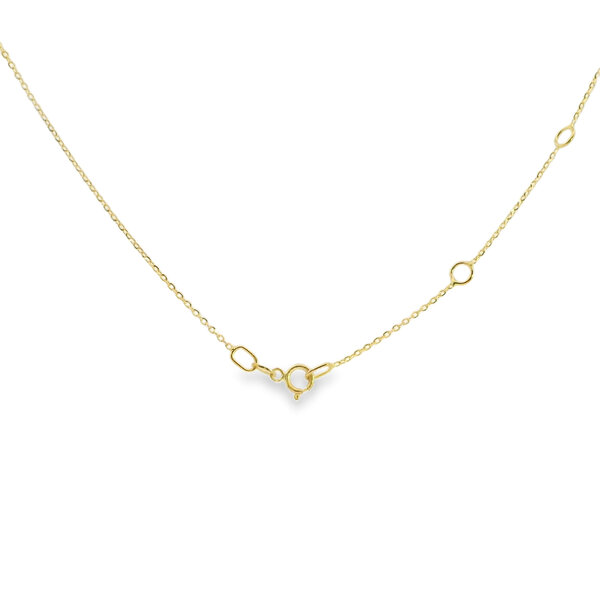 14K Yellow Gold .20ct Marquise Diamond East to West Split Chain Necklace 16"-17"-18"