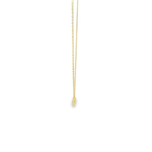 14K Yellow Gold .11ct Round Diamond Bezel Split Chain Necklace 16"-17"-18"