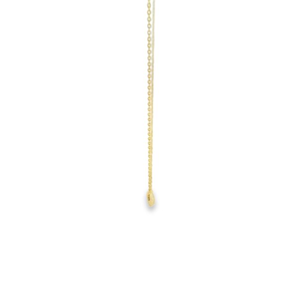 14K Yellow Gold .11ct Round Diamond Bezel Split Chain Necklace 16"-17"-18"