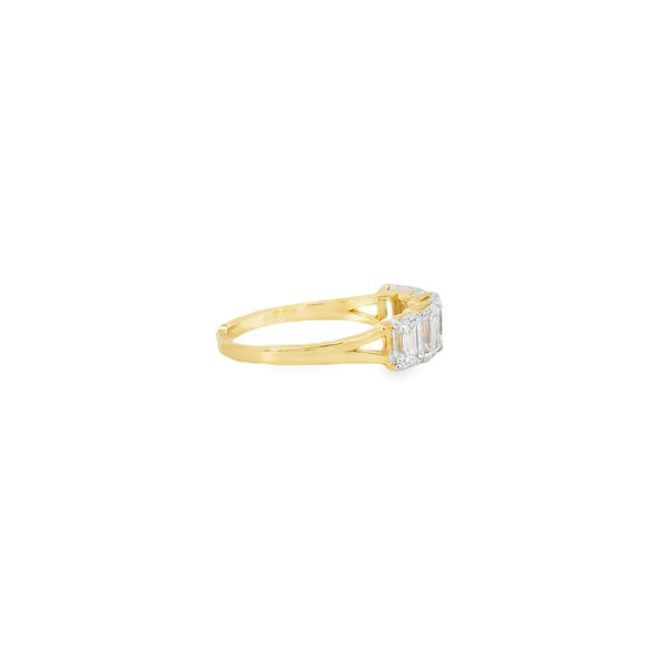 14K Yellow Gold 2ct Lab Grown Emerald Cut Diamond 5 Stone Band Size 7