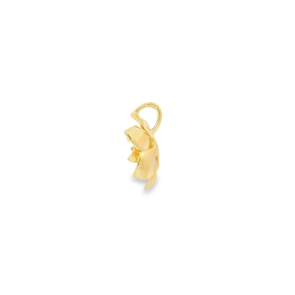 14K Yellow Gold GC Original Polished/Brushed .11ct Lab Diamond Magnolia Pendant Small