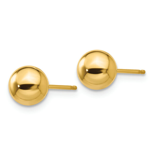 14K Yellow Gold Polished Ball Post Earrings