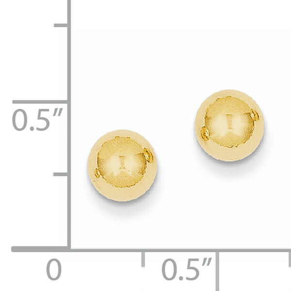14K Yellow Gold Polished Ball Post Earrings