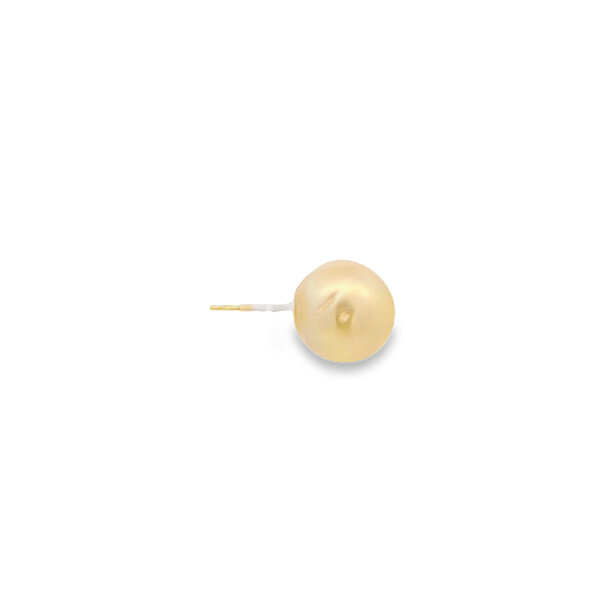18K Yellow Gold Estate 11.3x12mm Golden Freshwater Pearl Post Earrings