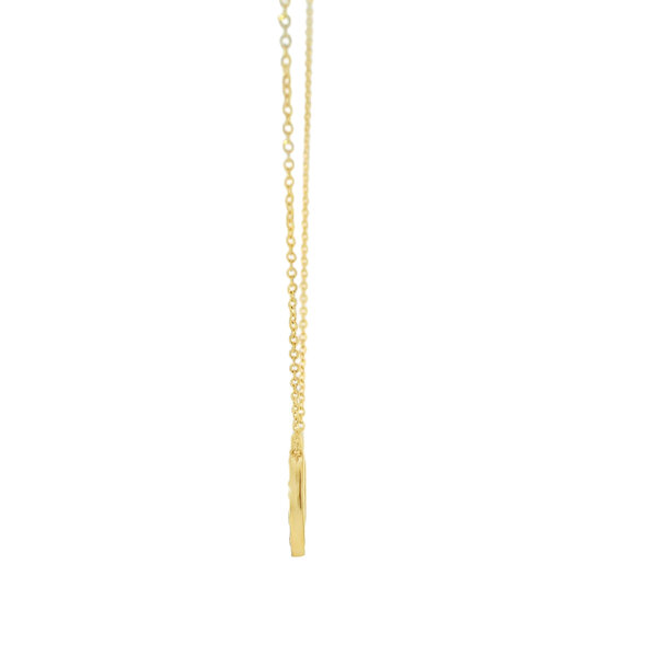 14K Yellow Gold .11ct Diamond  Horseshoe Split Chain Necklace 16"-17"-18"