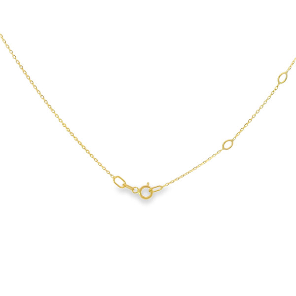 14K Yellow Gold .11ct Diamond  Horseshoe Split Chain Necklace 16"-17"-18"