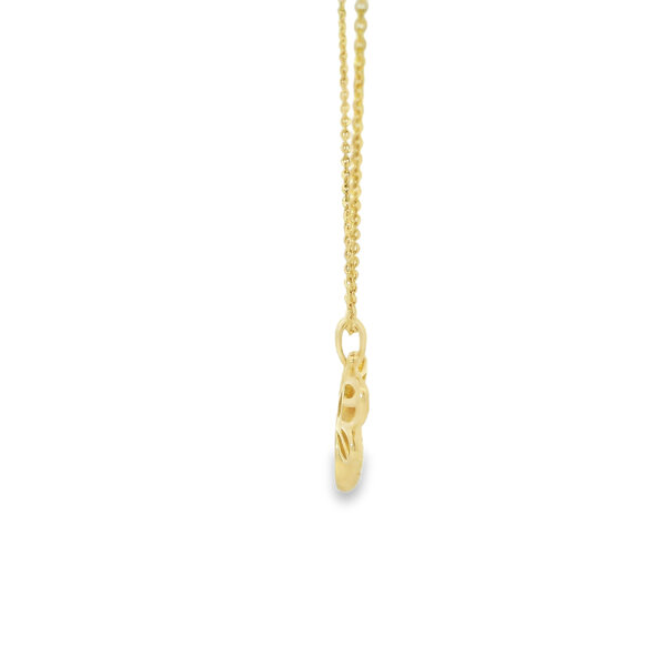 14K Yellow Gold .04ct Diamond 19x21mm Bee Necklace 18"