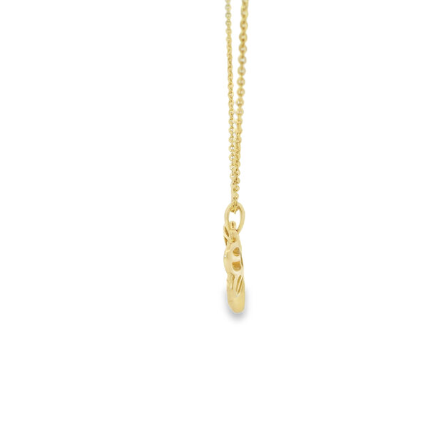14K Yellow Gold .04ct Diamond 19x21mm Bee Necklace 18"