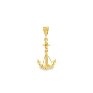 14KY 37x17.5mm Rope Anchor Pendant