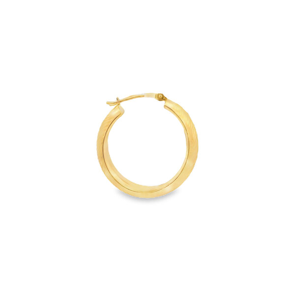 14K Yellow Gold Estate 6x25mm Ridged Hoops