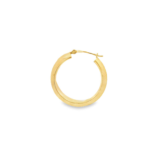 14K Yellow Gold Estate 6x25mm Ridged Hoops