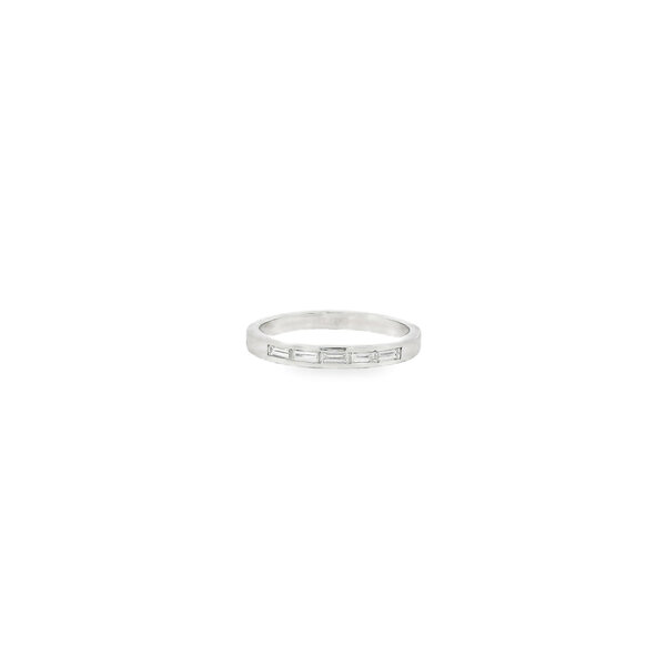 Platinum 1950's .30ct Baguette Diamond Channel Band Size 8.75
