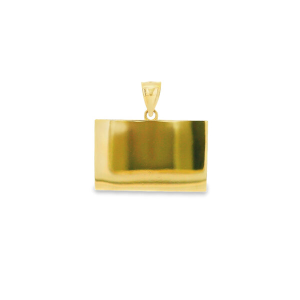 14K Yellow Gold Enamel Big Red Citadel Flag Pendant-Large