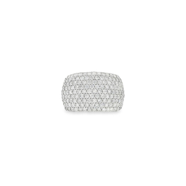 10K White Gold 3ct Diamond Pave 9 Row Band Size 8