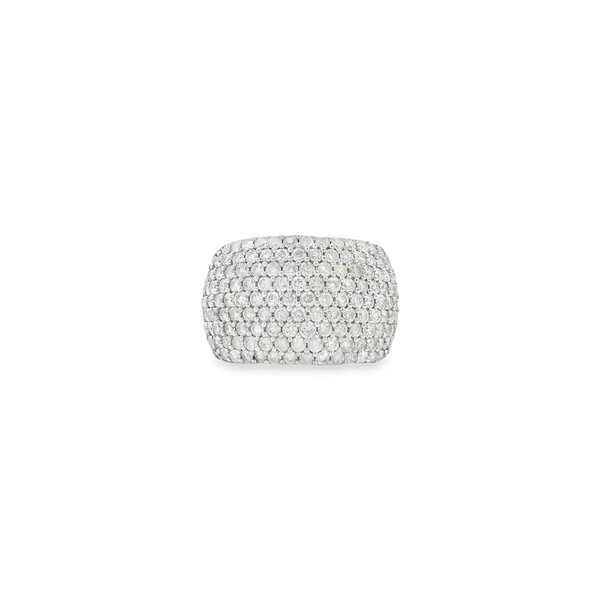 10K White Gold 3ct Diamond Pave 9 Row Band Size 7