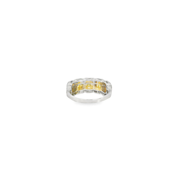 14K White Gold 1ct White & Yellow Diamond Cluster Ring Size 7