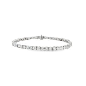 14KW 5ct Round Lab Diamond Tennis Bracelet 7"