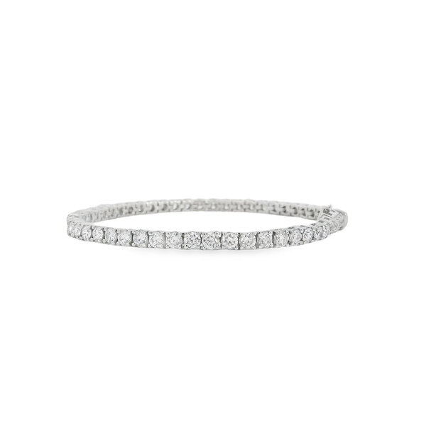 14K White Gold 5ct Round Lab Grown Diamond Tennis Bracelet 7"