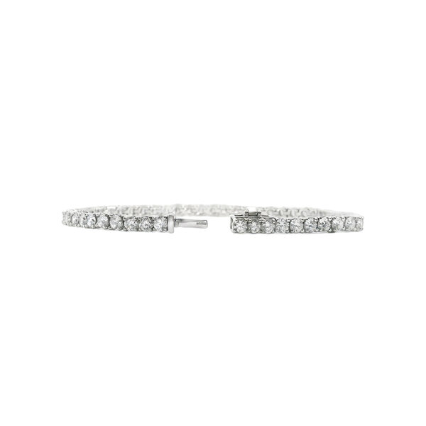 14K White Gold 5ct Round Lab Grown Diamond Tennis Bracelet 7"
