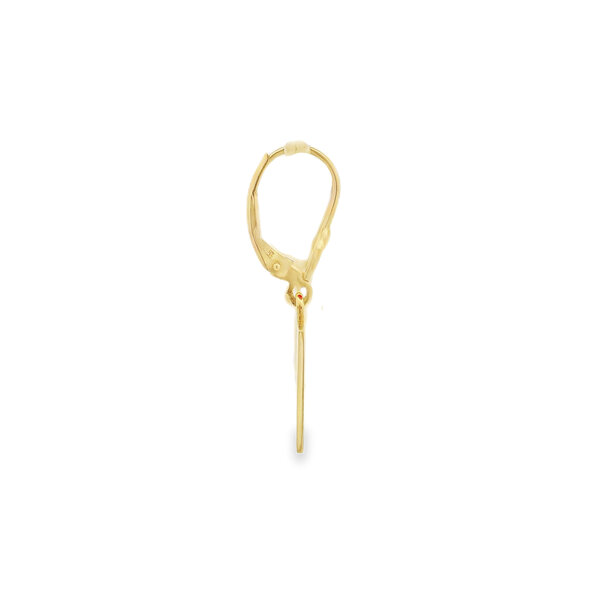 14K Yellow Gold Enamel Big Red Citadel Flag Earrings Small