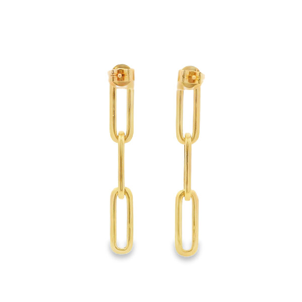 14K Yellow Gold 1.43ct Lab Grown Diamond Paperclip Dangle Post Earrings