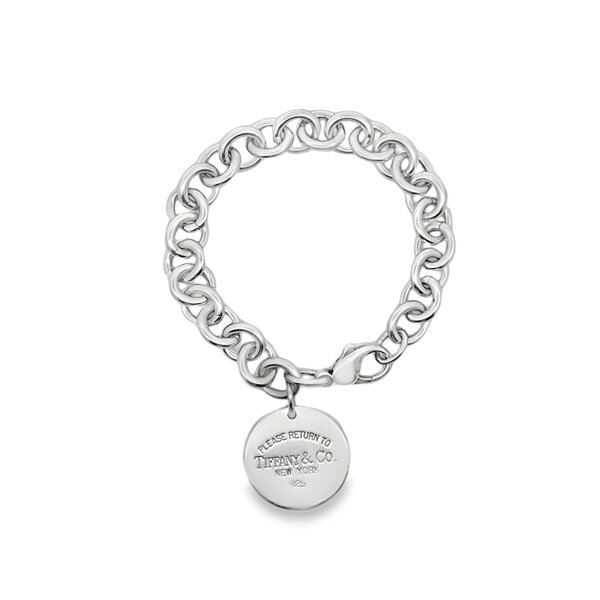 Sterling Silver Estate Return To Tiffany 10mm Link Bracelet 7.5"