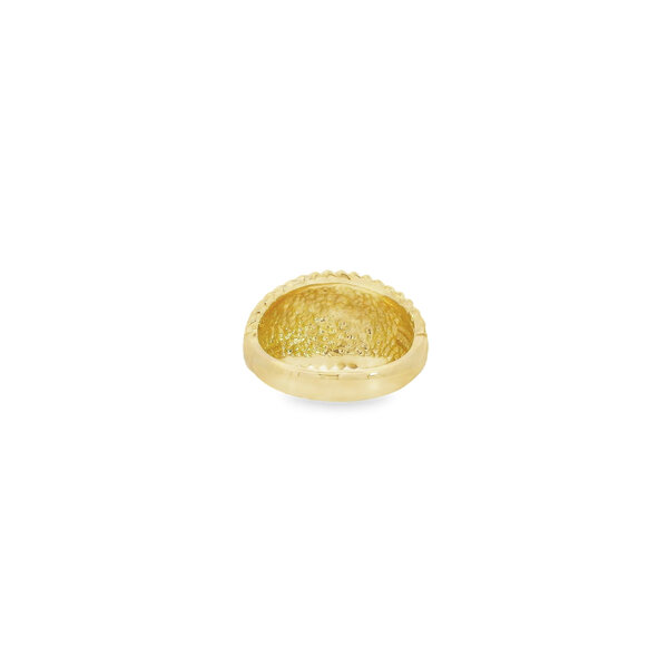 14K Yellow Gold Wide Diamond Cut Sweetgrass Band Size 6.75