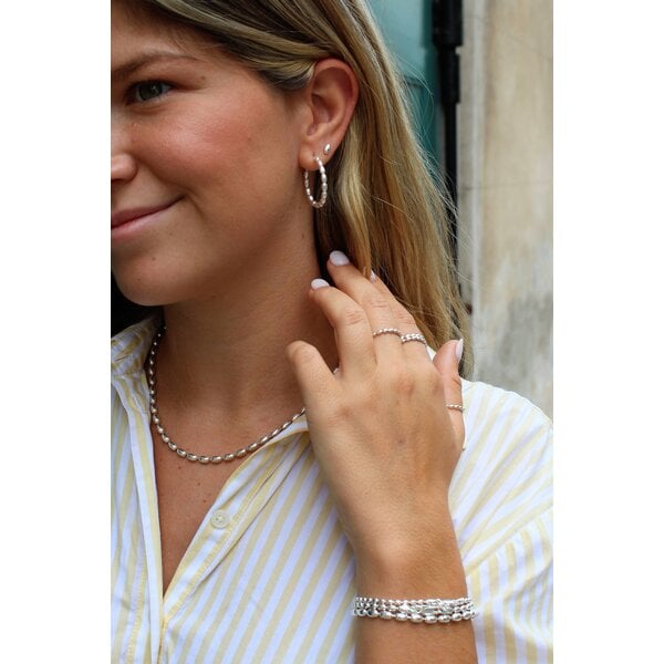 Sterling Silver Jumbo Charleston Rice Bead Post Earrings