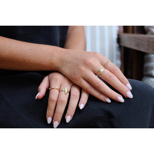 14K Yellow Gold 3mm Polished Beaded Band Size 8