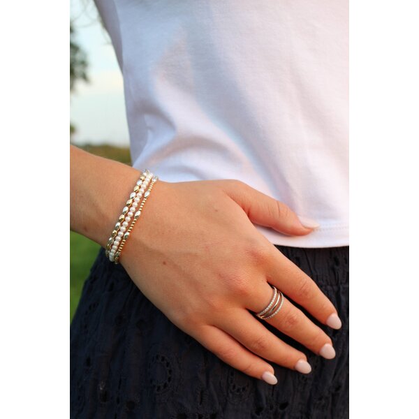 Gold Filled 3mm Freshwater Pearl Bracelet Size 6.5"