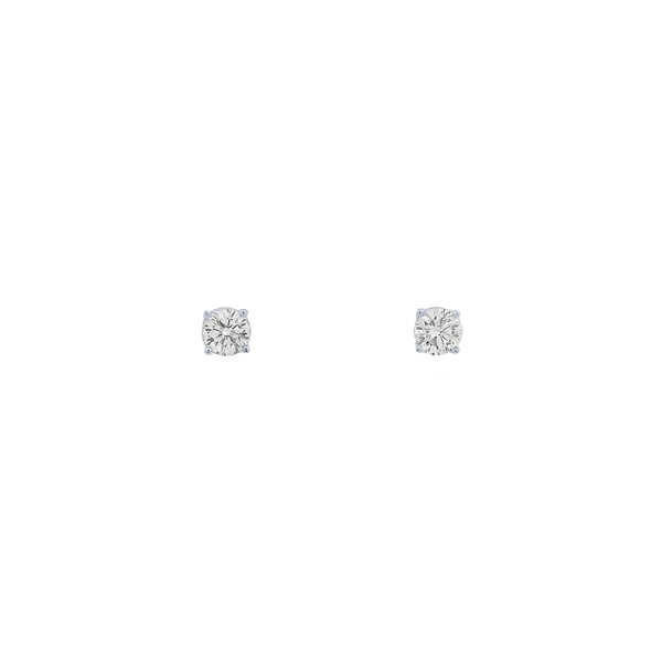 14K White Gold .50ct Round Lab Grown Diamond Solitaire Post Earrings