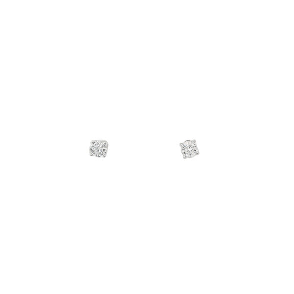 14K White Gold .25ct Round Lab Grown Diamond Solitaire Post Earrings