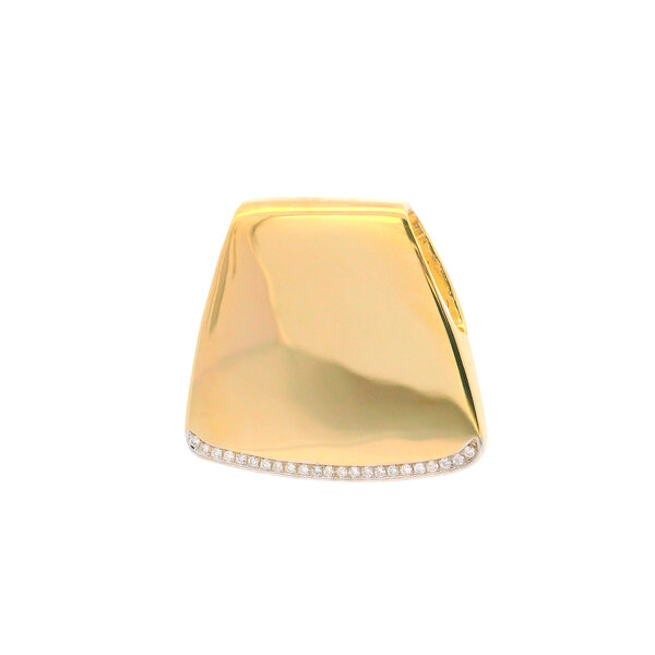 14K Yellow Gold .20ct Diamond Large Slide with Hand Engraving