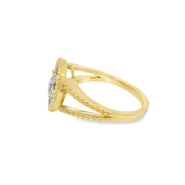 14K Yellow Gold Gold Creations Original .11ct Diamond Rope Compass Rose Ring Size 7