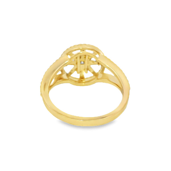 14K Yellow Gold Gold Creations Original .11ct Diamond Rope Compass Rose Ring Size 7