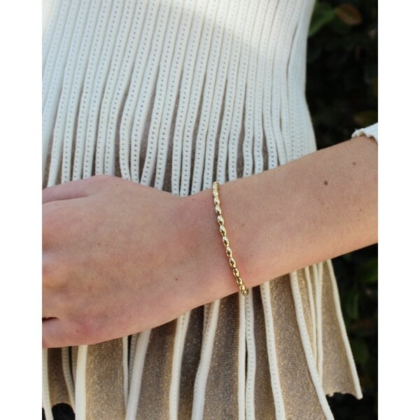 Yellow Gold Filled Charleston Rice Bead Bracelet