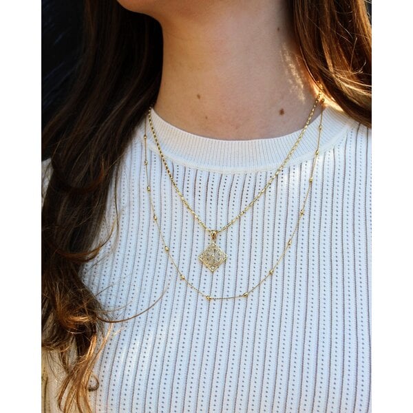 14K Yellow Gold Old Exchange Gate Pendant