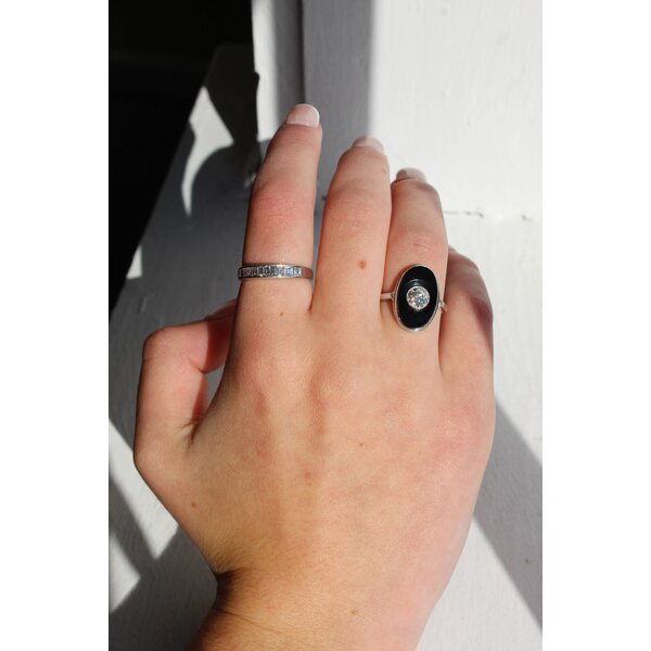 Platinum 1950's .50ct Diamond Channel Band Size 7